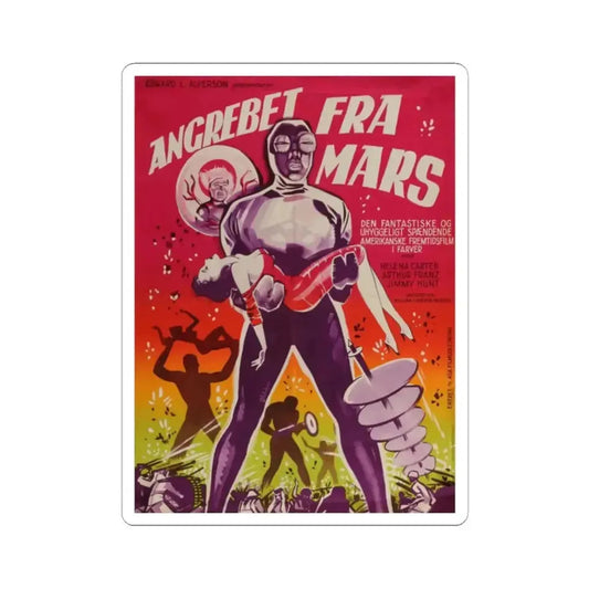INVADERS FROM MARS (DANISH) 1953 Movie Poster - STICKER Vinyl Kiss-Cut Decal 2 Inch White - The Sticker Space