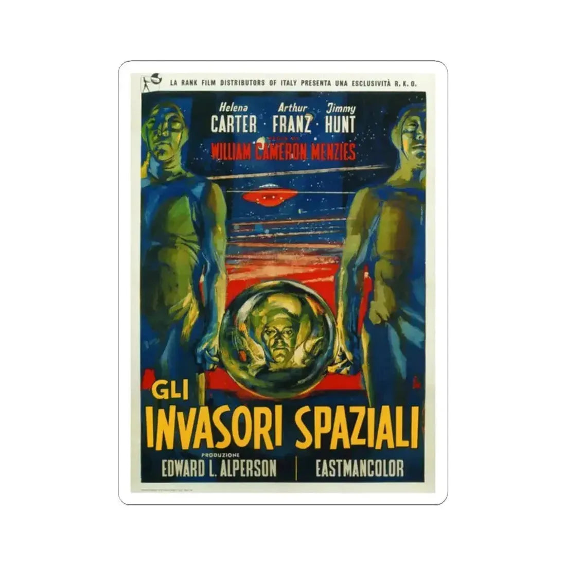 INVADERS FROM MARS (ITALIAN 2) 1953 Movie Poster - STICKER Vinyl Kiss-Cut Decal 2 Inch White - The Sticker Space