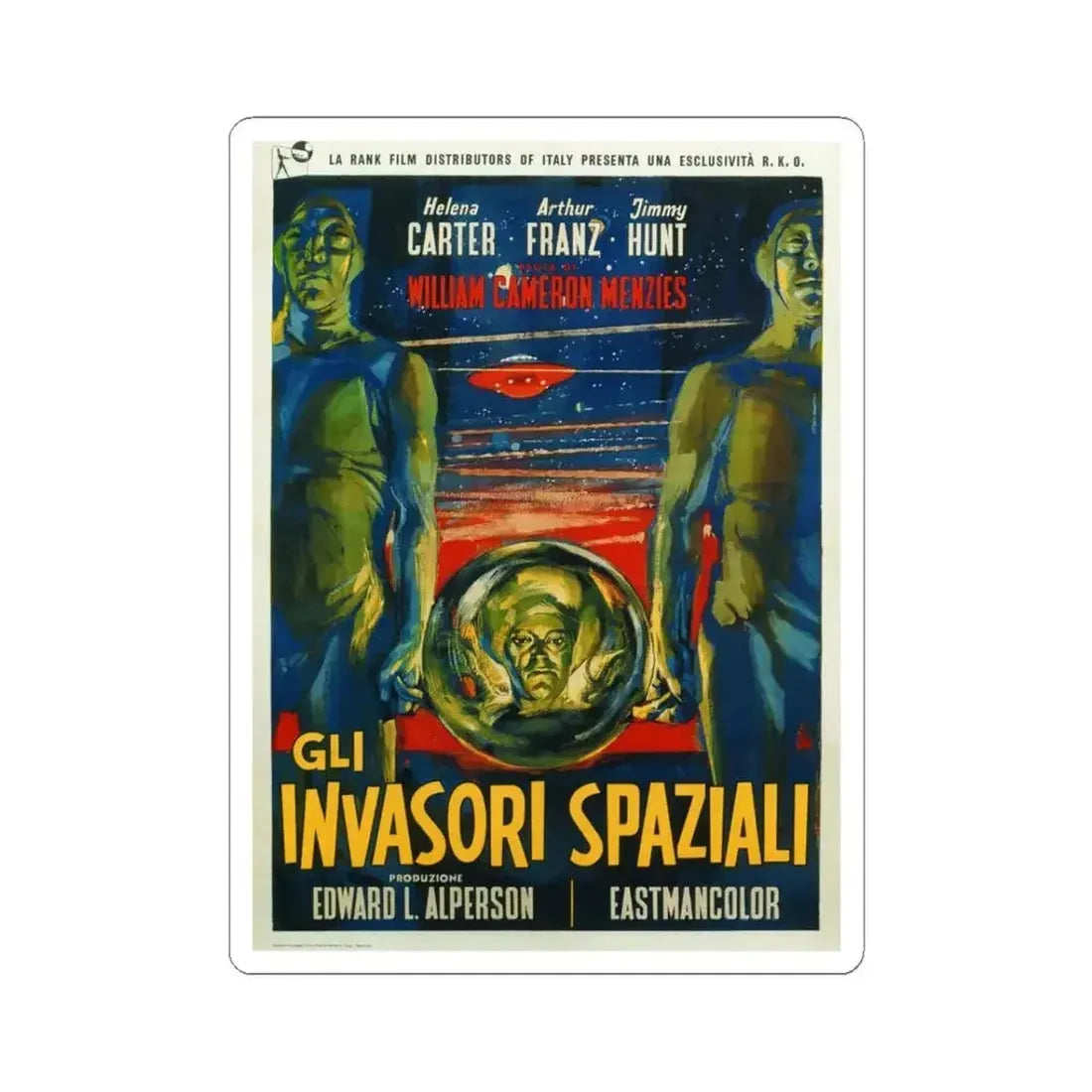 INVADERS FROM MARS (ITALIAN 2) 1953 Movie Poster - STICKER Vinyl Kiss-Cut Decal 3 Inch White - The Sticker Space
