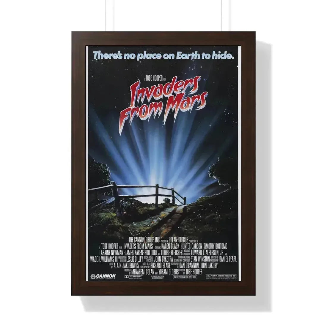INVADERS FROM MARS (REMAKE) 1986 - Framed Movie Poster 16″ x 24″ Walnut - The Sticker Space