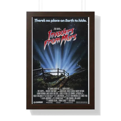 INVADERS FROM MARS (REMAKE) 1986 - Framed Movie Poster 16″ x 24″ Walnut - The Sticker Space