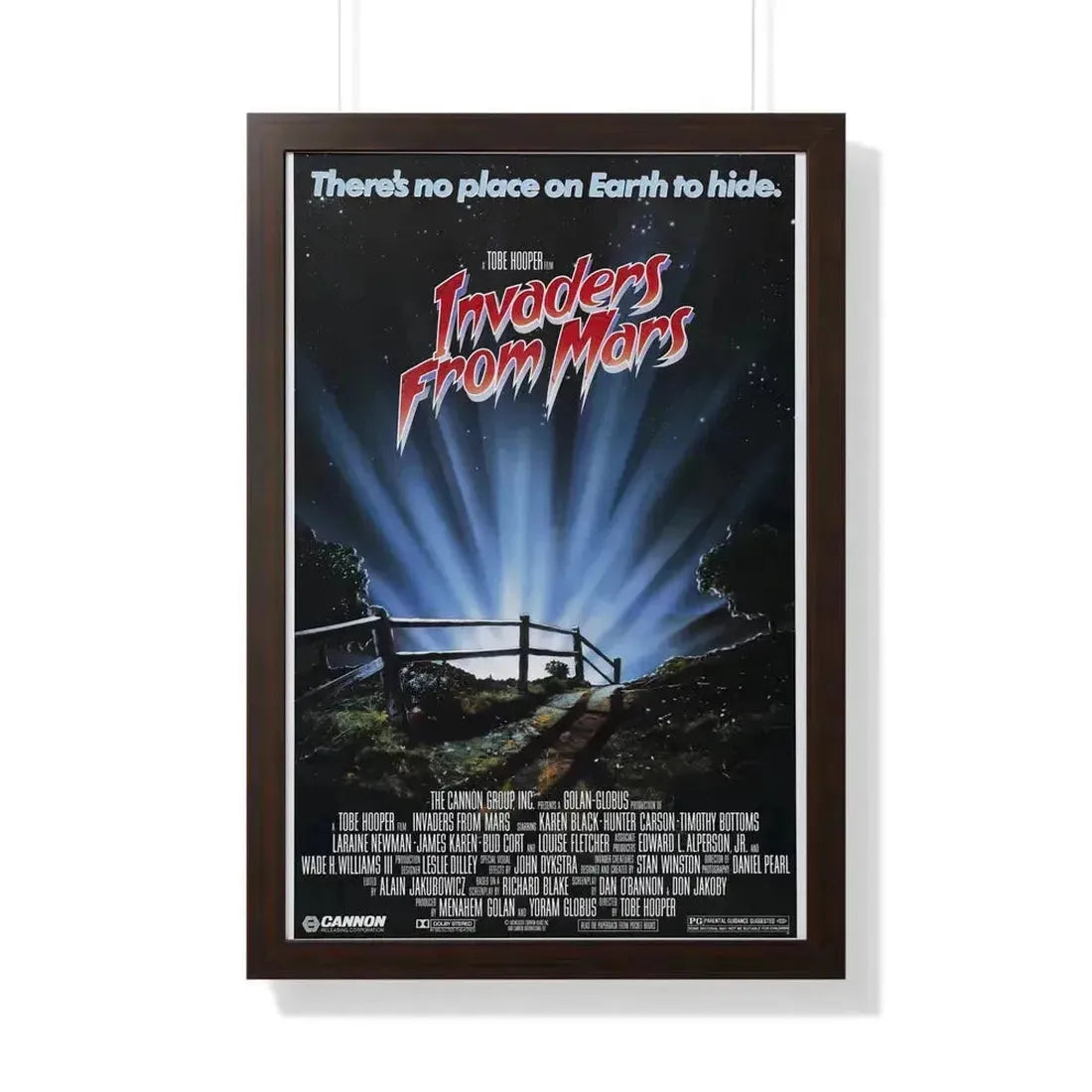 INVADERS FROM MARS (REMAKE) 1986 - Framed Movie Poster 20" x 30" Walnut - The Sticker Space