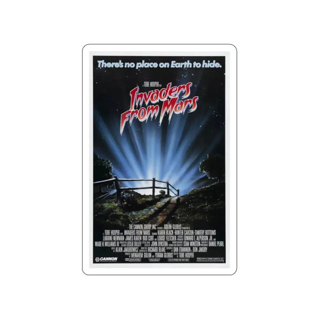 INVADERS FROM MARS (REMAKE) 1986 Movie Poster STICKER Vinyl Die-Cut Decal - The Sticker Space