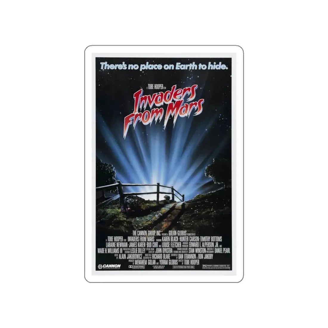 INVADERS FROM MARS (REMAKE) 1986 Movie Poster STICKER Vinyl Die-Cut Decal - The Sticker Space
