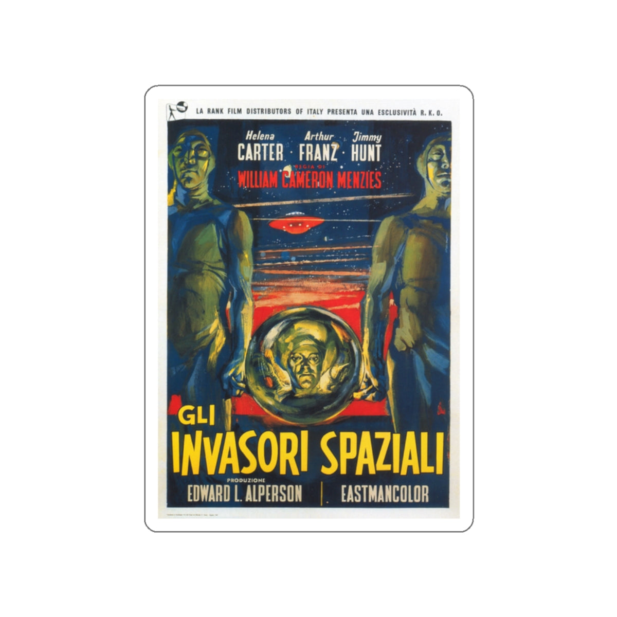 INVADERS FROM MARS (SPANISH) 1953 Movie Poster STICKER Vinyl Die-Cut Decal-2 Inch-The Sticker Space