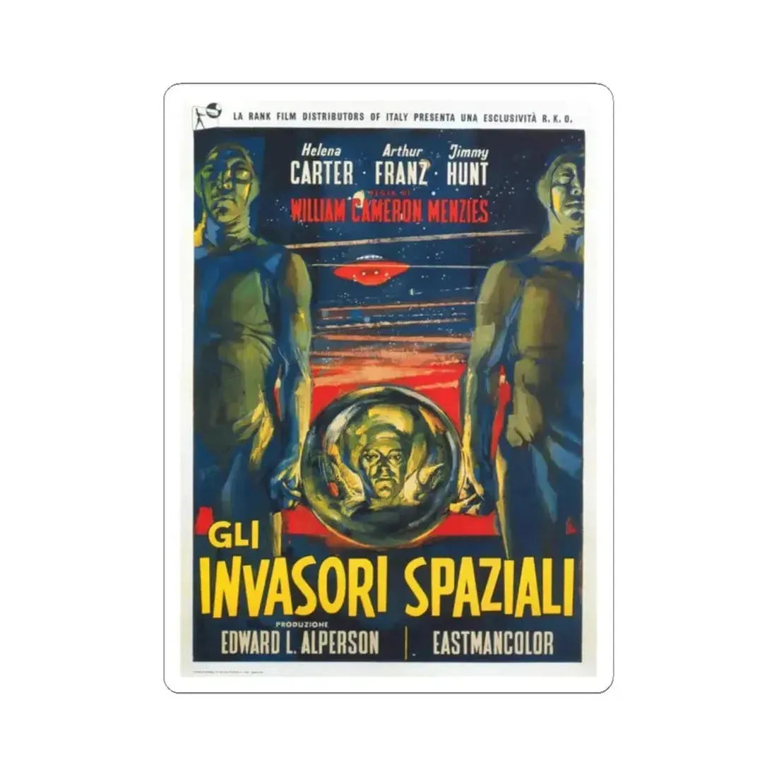 INVADERS FROM MARS (SPANISH) 1953 Movie Poster - STICKER Vinyl Kiss-Cut Decal 2 Inch White - The Sticker Space
