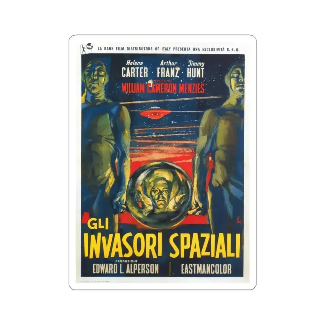 INVADERS FROM MARS (SPANISH) 1953 Movie Poster - STICKER Vinyl Kiss-Cut Decal 3 Inch White - The Sticker Space