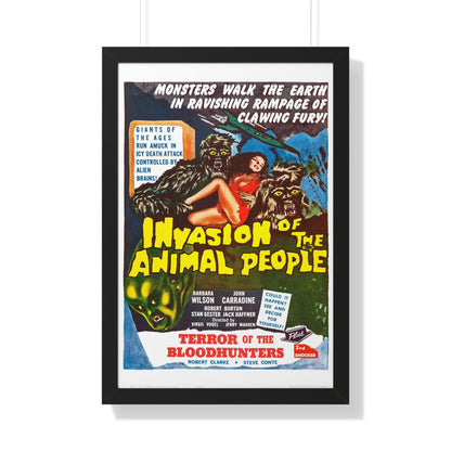 INVASION OF THE ANIMAL PEOPLE + TERROR OF THE BLOOD HUNTERS 1959 - Framed Movie Poster-20" x 30"-The Sticker Space