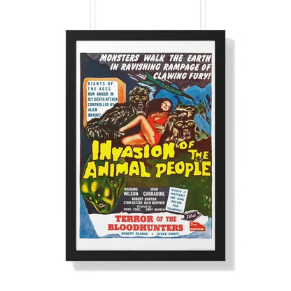 INVASION OF THE ANIMAL PEOPLE + TERROR OF THE BLOOD HUNTERS 1959 - Framed Movie Poster 20" x 30" Black - The Sticker Space