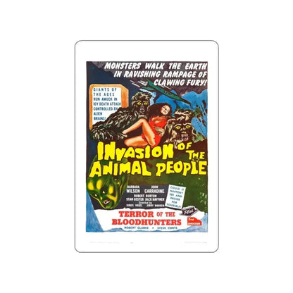INVASION OF THE ANIMAL PEOPLE + TERROR OF THE BLOOD HUNTERS 1959 Movie Poster STICKER Vinyl Die-Cut Decal 6 Inch - The Sticker Space