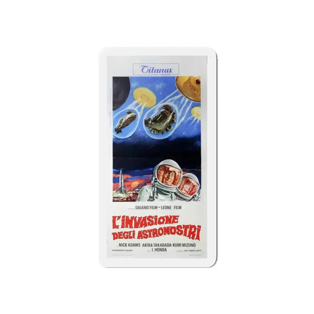 INVASION OF THE ASTRO-MONSTERS (ITALIAN) 1965 Movie Poster - Refrigerator Magnet 3 Inch Die-Cut - The Sticker Space