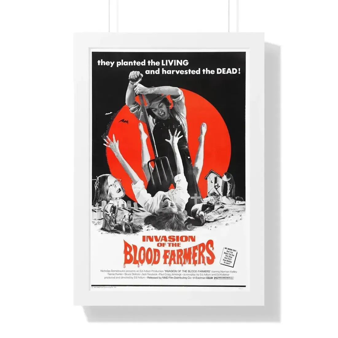 INVASION OF THE BLOOD FARMERS 1972 - Framed Movie Poster 16″ x 24″ White - The Sticker Space