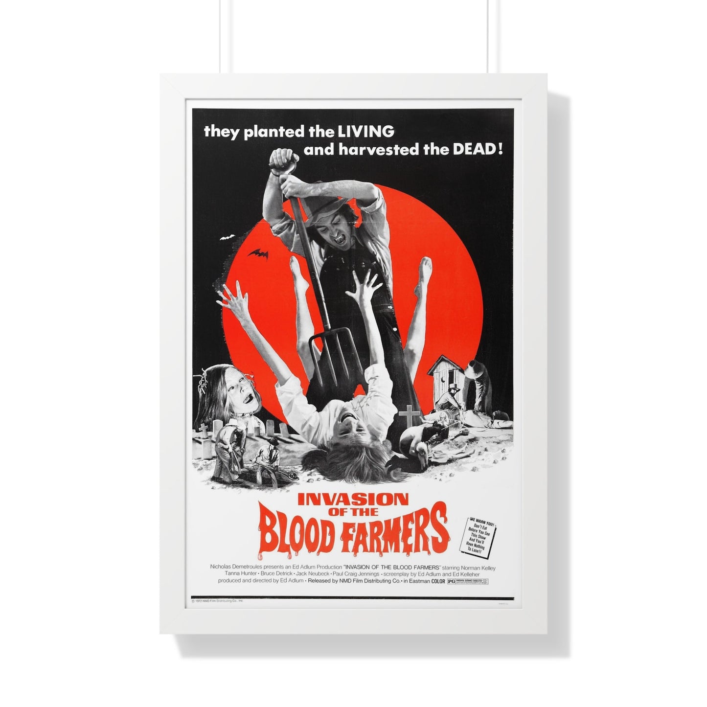 INVASION OF THE BLOOD FARMERS 1972 - Framed Movie Poster-20" x 30"-The Sticker Space