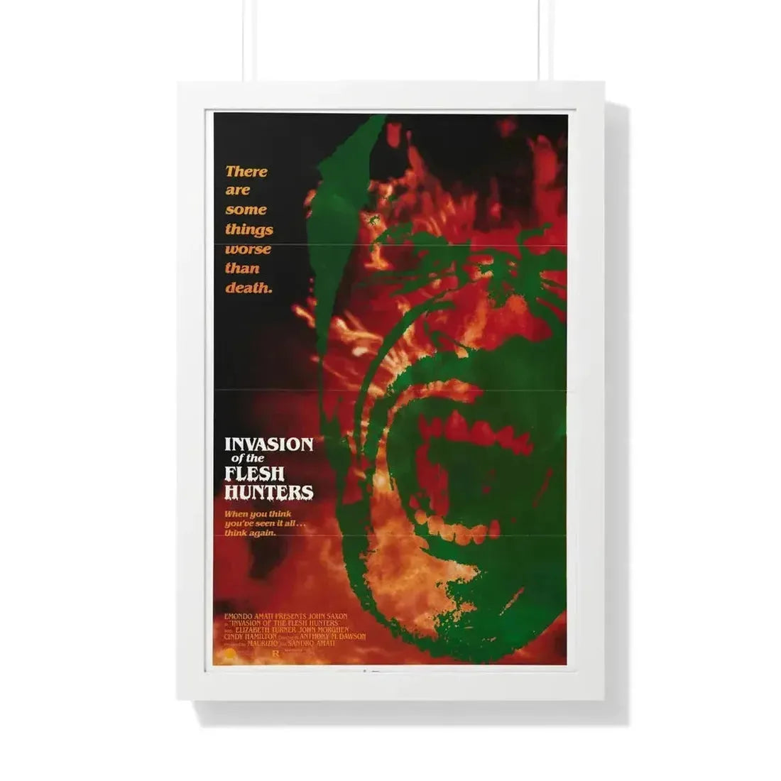 INVASION OF THE FLESH HUNTERS (2) 1980 - Framed Movie Poster 20" x 30" White - The Sticker Space