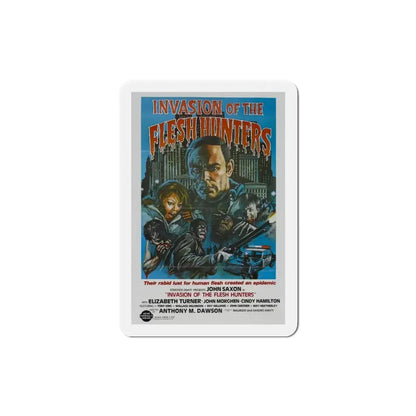 Invasion of the Fleshhunters 1982 Movie Poster Refrigerator Magnet 3 Inch - The Sticker Space