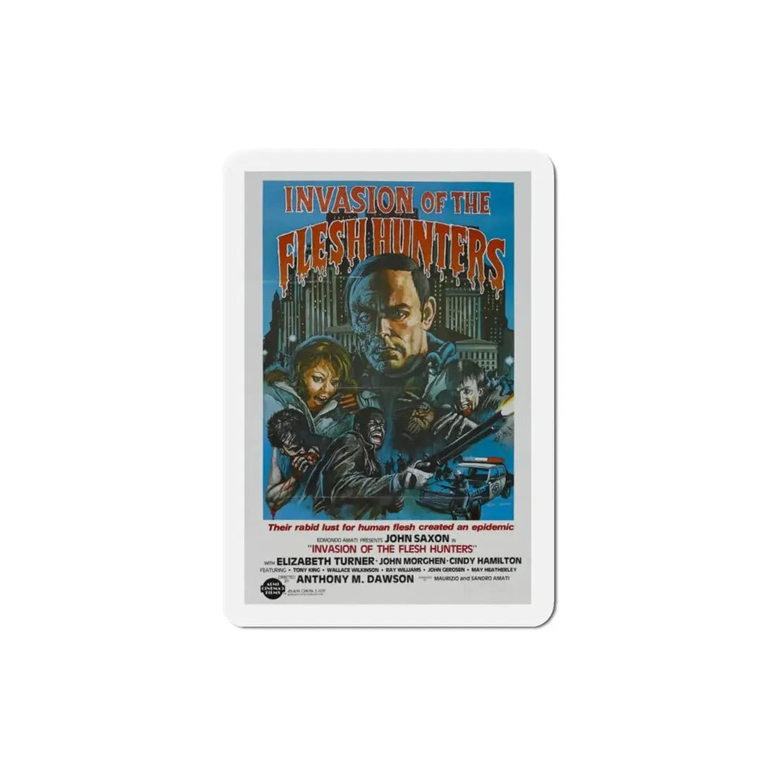 Invasion of the Fleshhunters 1982 Movie Poster Refrigerator Magnet - The Sticker Space