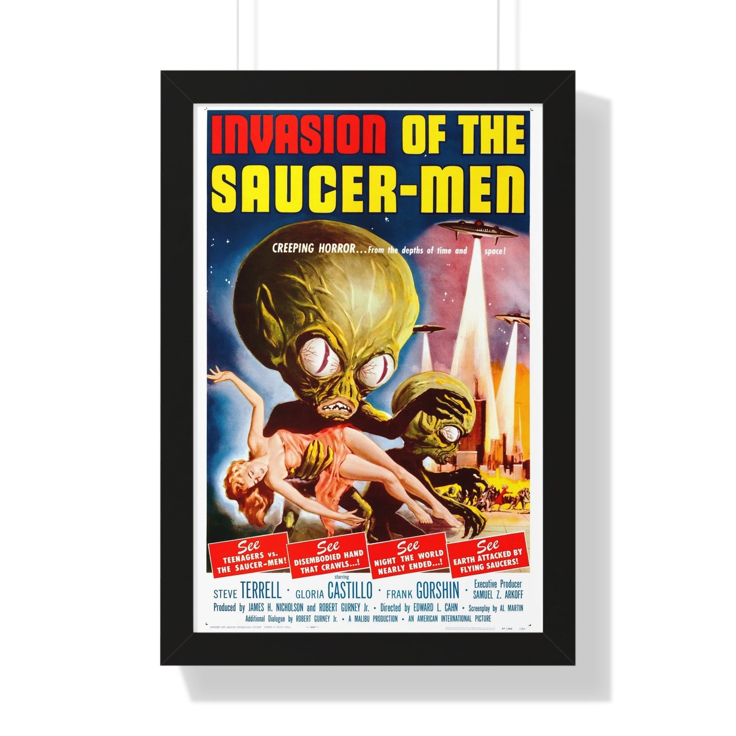 INVASION OF THE SAUCER-MEN 1957 - Framed Movie Poster-16″ x 24″-The Sticker Space