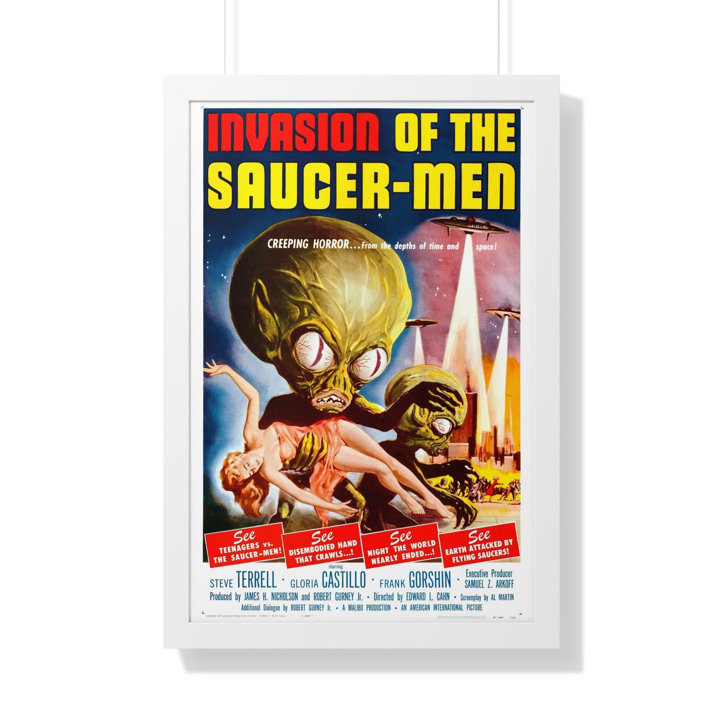 INVASION OF THE SAUCER-MEN 1957 - Framed Movie Poster-20" x 30"-The Sticker Space