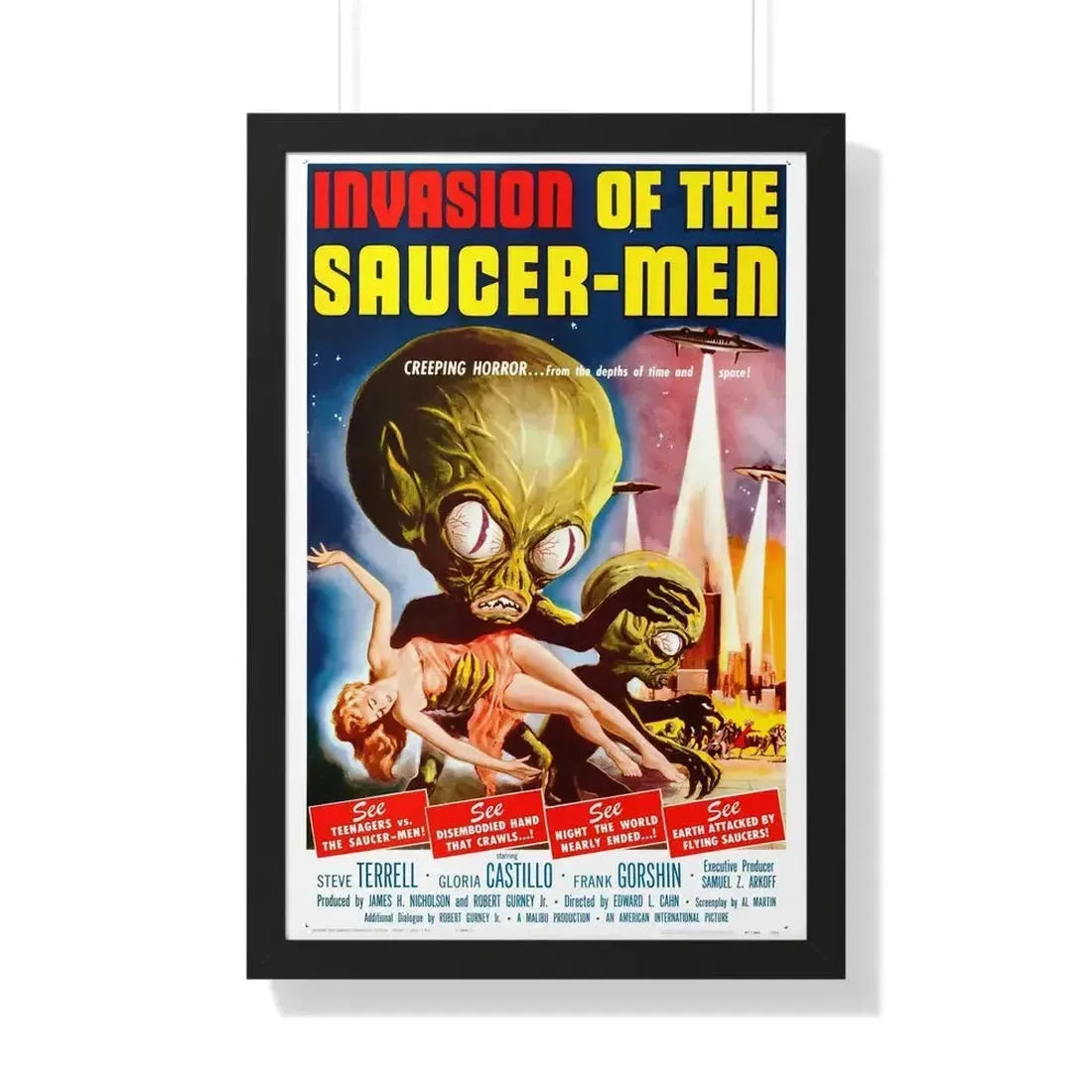 INVASION OF THE SAUCER-MEN 1957 - Framed Movie Poster - The Sticker Space