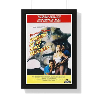 INVASION OF THE SPACE PREACHERS 1990 - Framed Movie Poster 16″ x 24″ Black - The Sticker Space