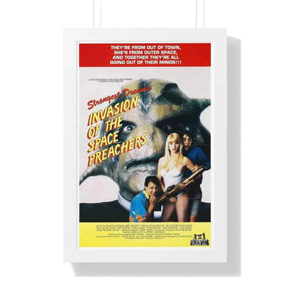INVASION OF THE SPACE PREACHERS 1990 - Framed Movie Poster 16″ x 24″ White - The Sticker Space