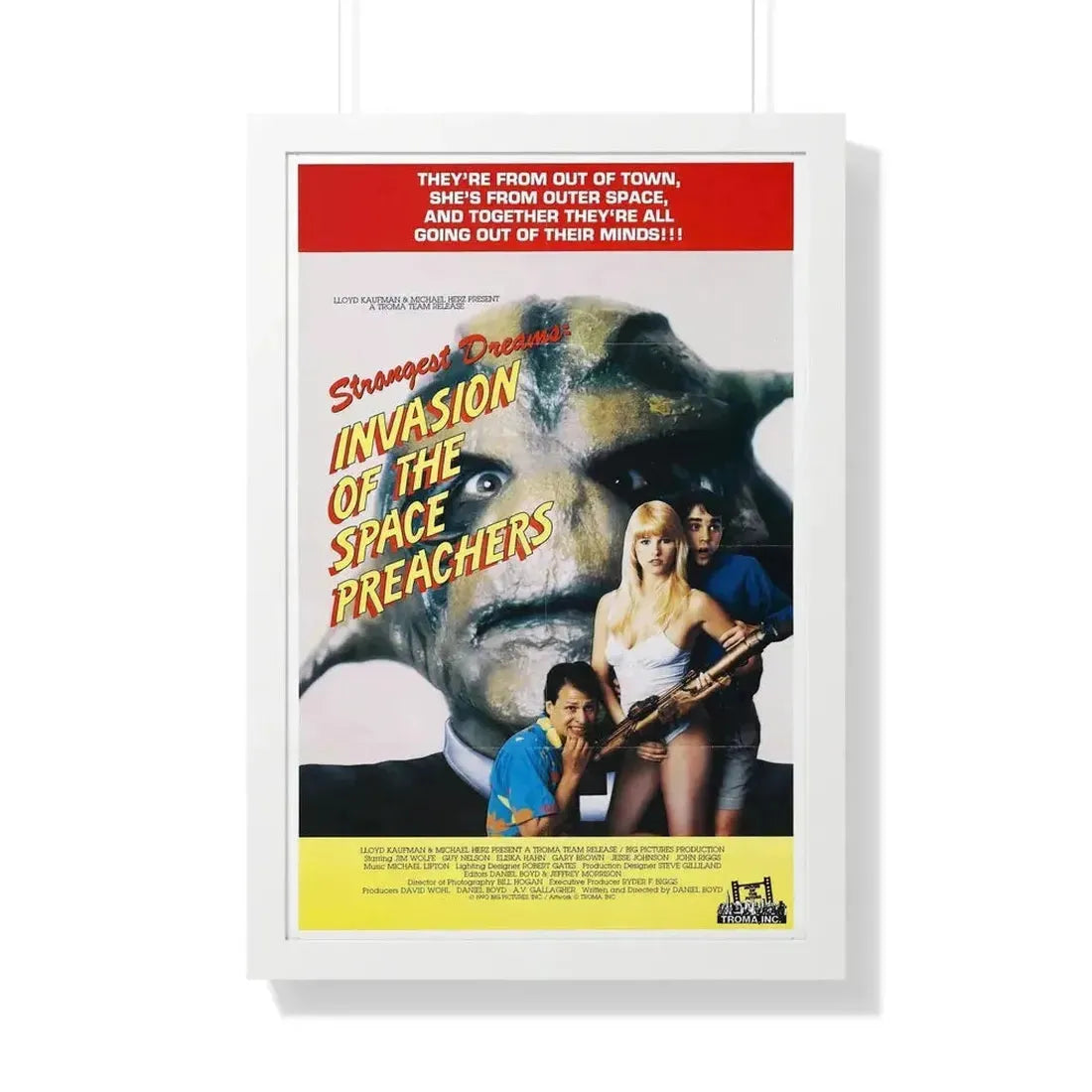 INVASION OF THE SPACE PREACHERS 1990 - Framed Movie Poster - The Sticker Space