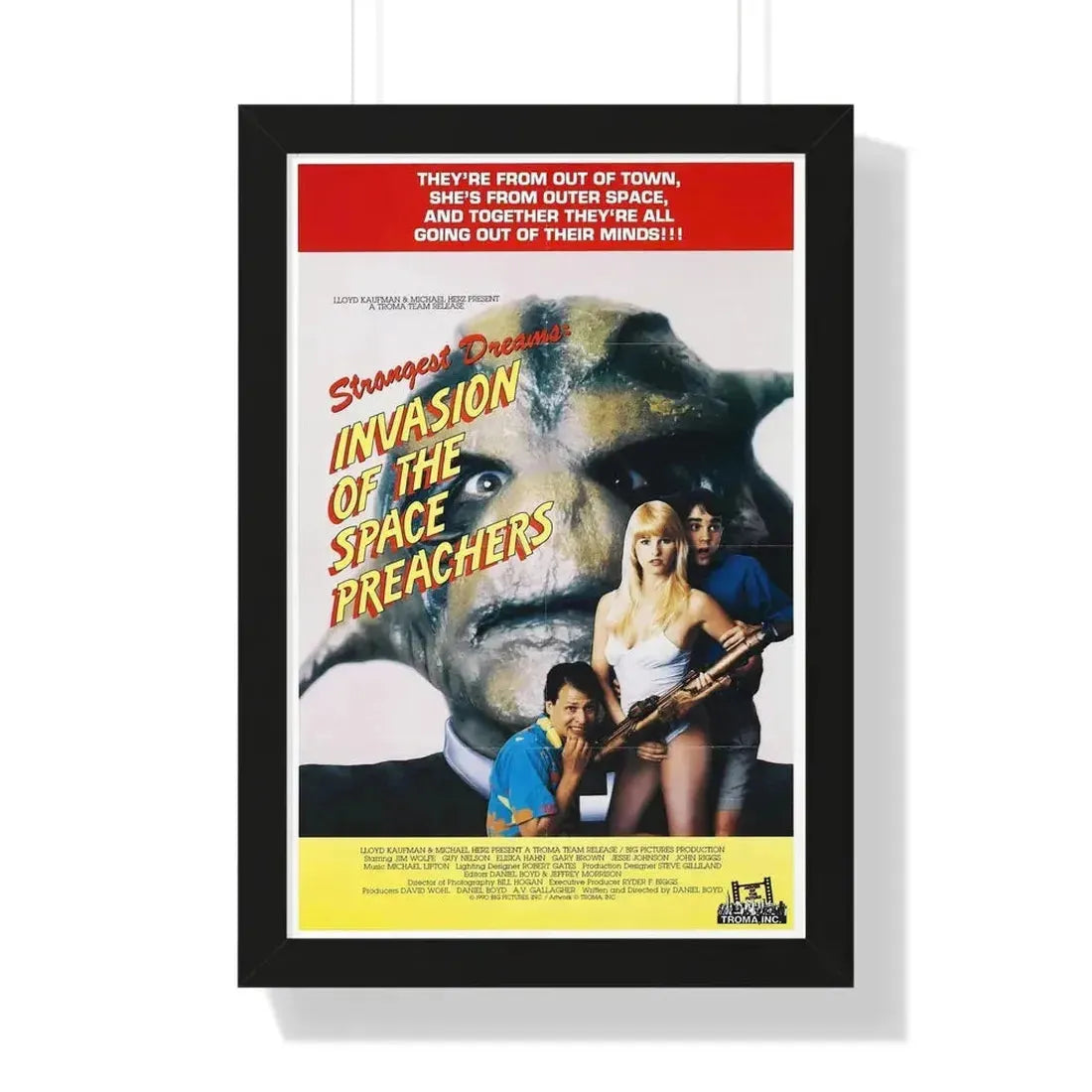 INVASION OF THE SPACE PREACHERS 1990 - Framed Movie Poster - The Sticker Space