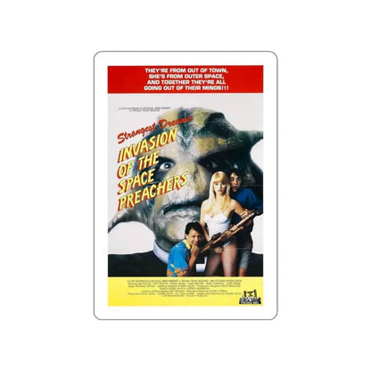 INVASION OF THE SPACE PREACHERS 1990 Movie Poster STICKER Vinyl Die-Cut Decal 3 Inch - The Sticker Space
