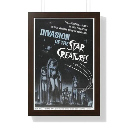INVASION OF THE STAR CREATURES 1962 - Framed Movie Poster 16″ x 24″ Walnut - The Sticker Space