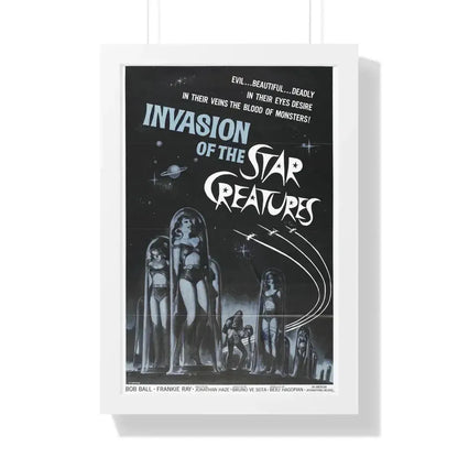 INVASION OF THE STAR CREATURES 1962 - Framed Movie Poster 16″ x 24″ White - The Sticker Space