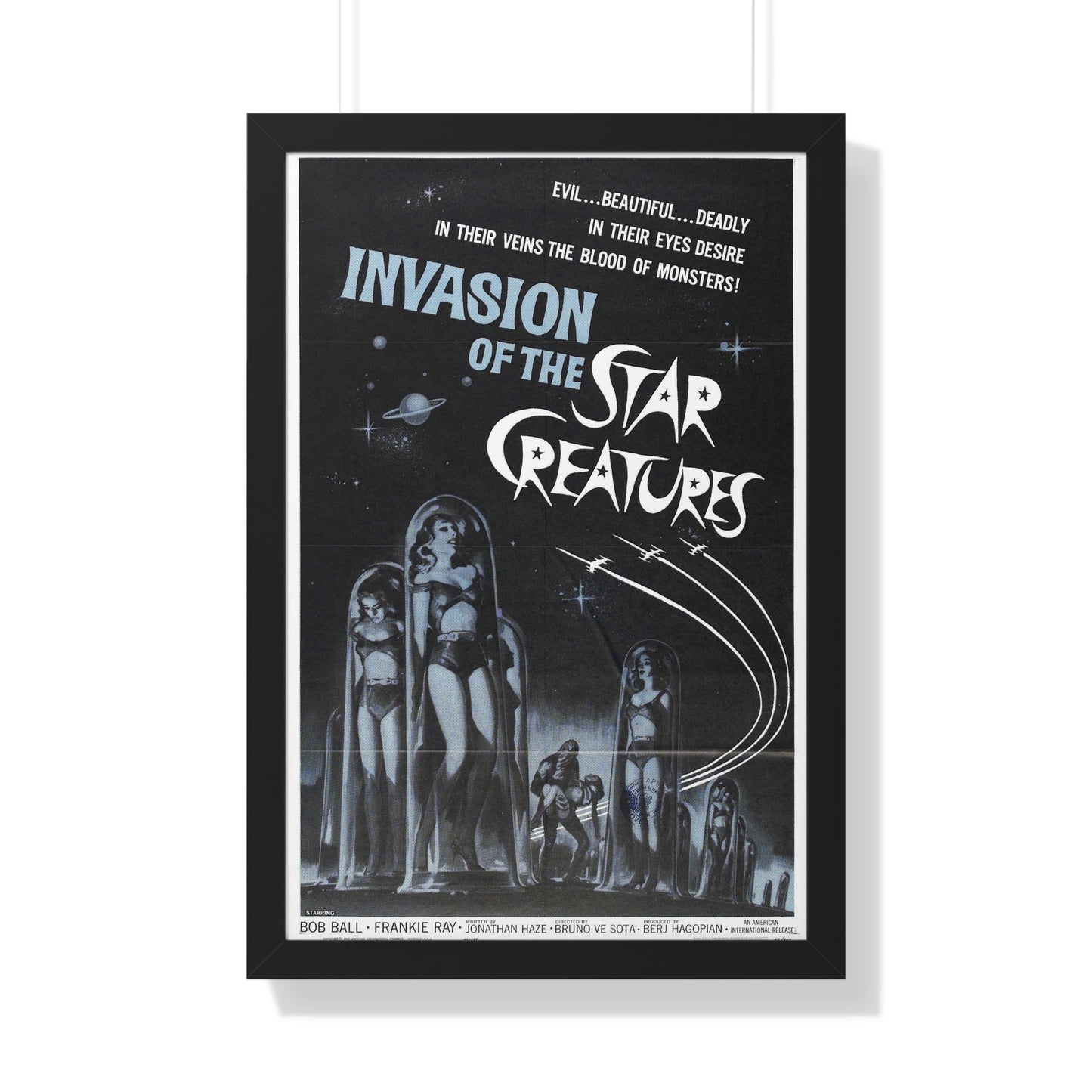 INVASION OF THE STAR CREATURES 1962 - Framed Movie Poster-20" x 30"-The Sticker Space