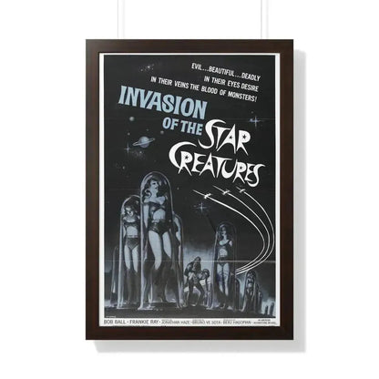 INVASION OF THE STAR CREATURES 1962 - Framed Movie Poster 20" x 30" Walnut - The Sticker Space
