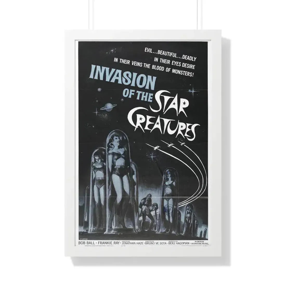 INVASION OF THE STAR CREATURES 1962 - Framed Movie Poster 20" x 30" White - The Sticker Space