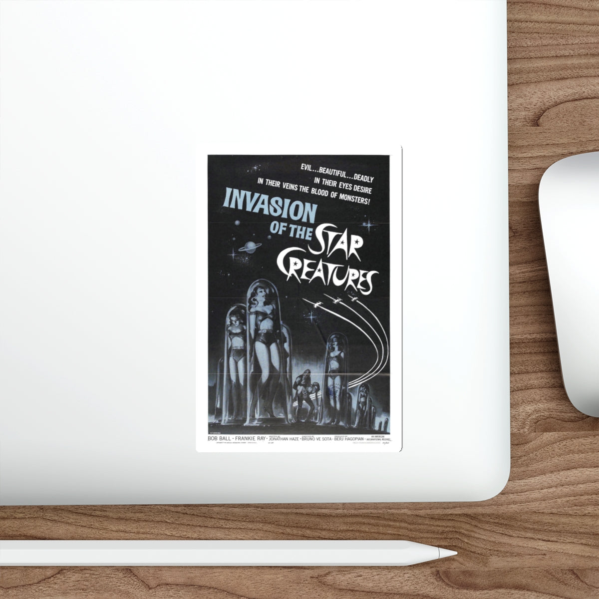 INVASION OF THE STAR CREATURES 1962 Movie Poster STICKER Vinyl Die-Cut Decal-The Sticker Space