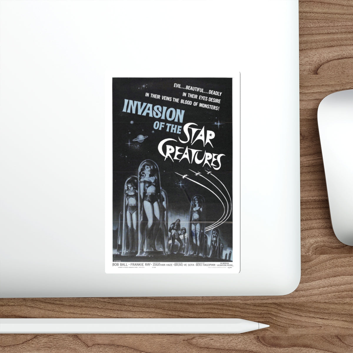 INVASION OF THE STAR CREATURES 1962 Movie Poster STICKER Vinyl Die-Cut Decal-The Sticker Space