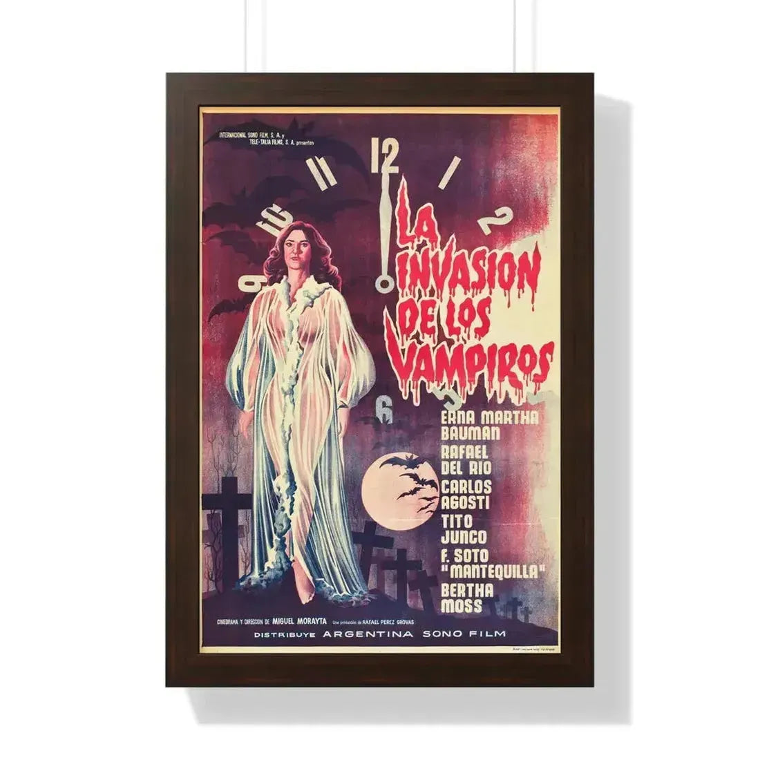 INVASION OF THE VAMPIRES 1963 - Framed Movie Poster 16″ x 24″ Walnut - The Sticker Space