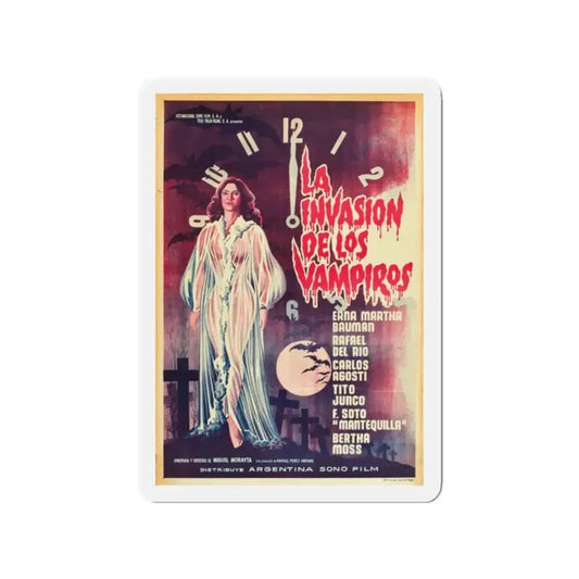 INVASION OF THE VAMPIRES 1963 Movie Poster - Refrigerator Magnet 2 Inch Die-Cut - The Sticker Space