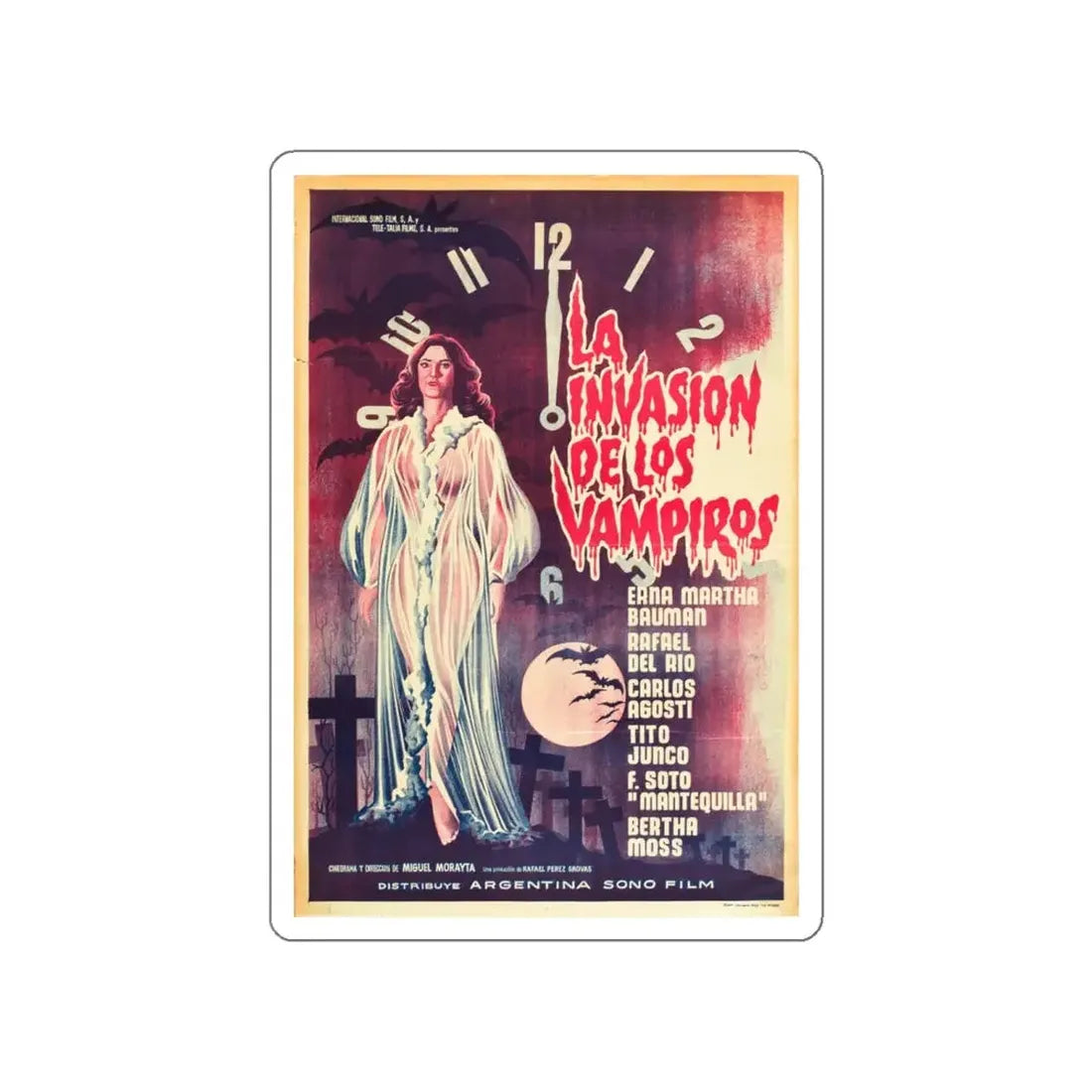 INVASION OF THE VAMPIRES 1963 Movie Poster STICKER Vinyl Die-Cut Decal - The Sticker Space
