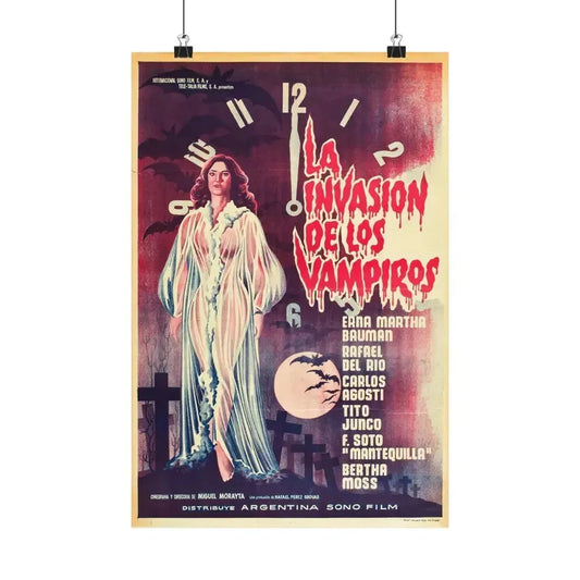 INVASION OF THE VAMPIRES 1963 - Paper Movie Poster 12″ x 18″ Matte - The Sticker Space