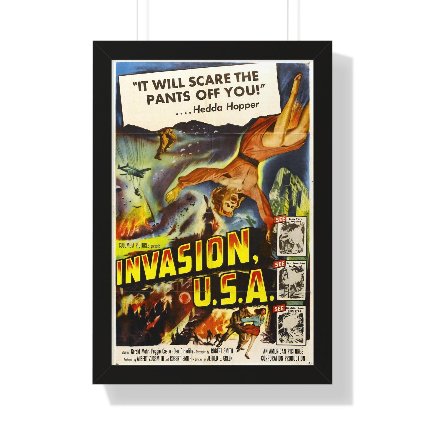 INVASION U.S.A 1952 - Framed Movie Poster-16″ x 24″-The Sticker Space