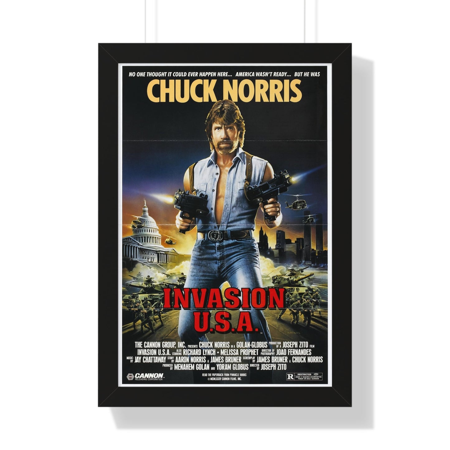 INVASION U.S.A 1985 - Framed Movie Poster-16″ x 24″-The Sticker Space