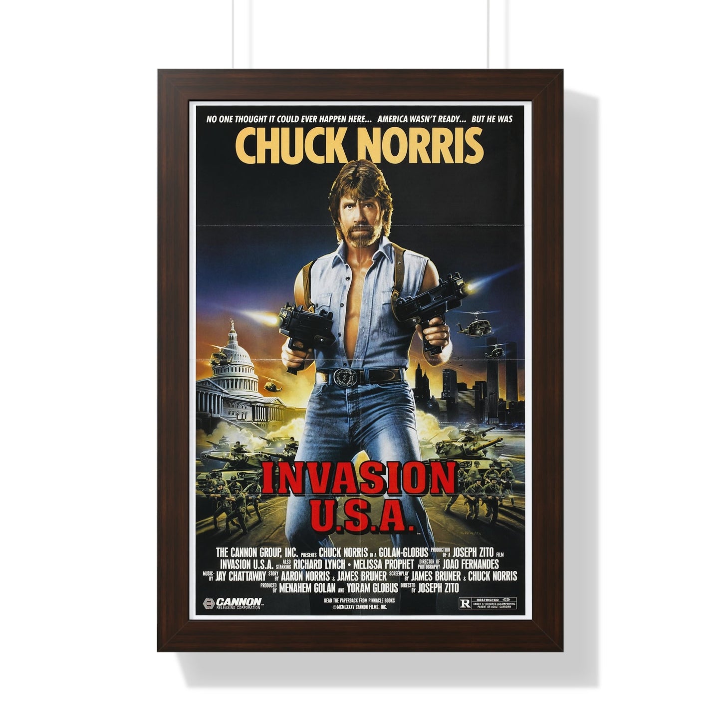 INVASION U.S.A 1985 - Framed Movie Poster-16″ x 24″-The Sticker Space