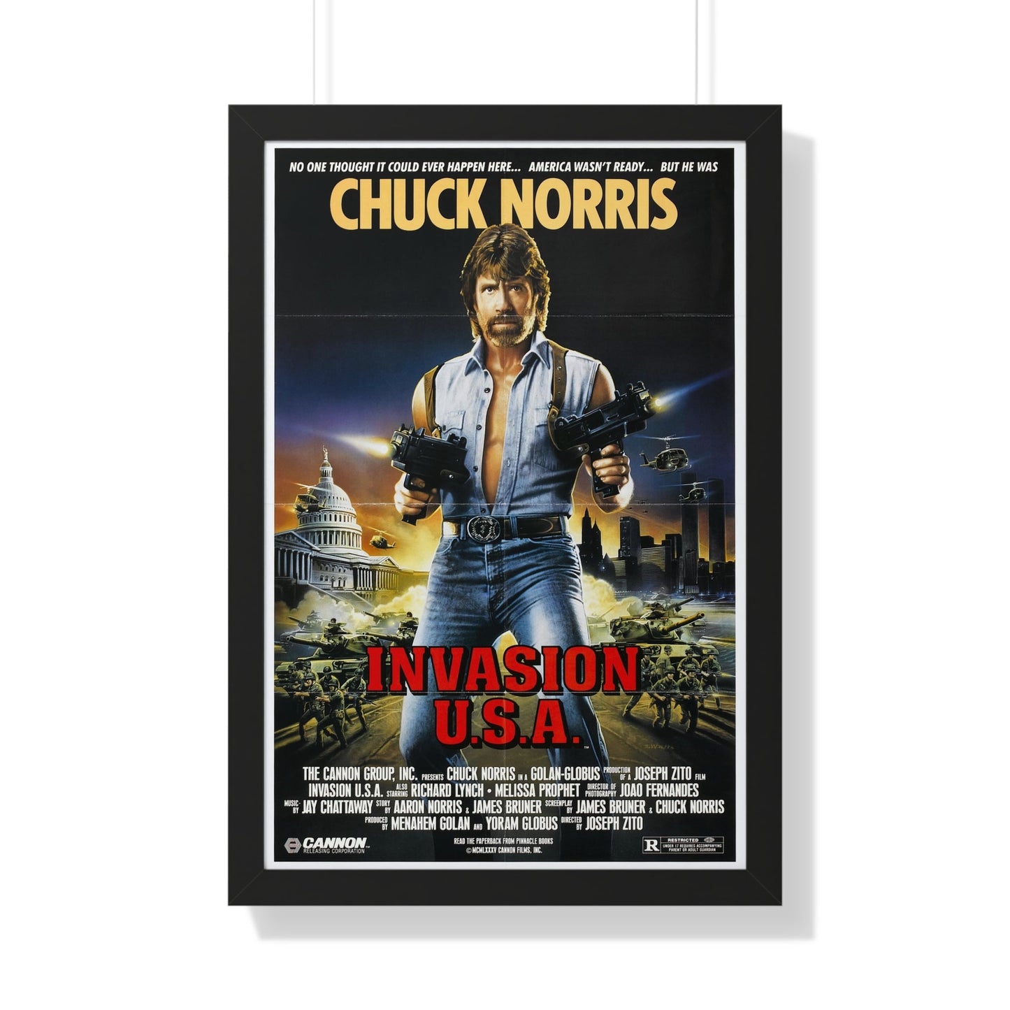 INVASION U.S.A 1985 - Framed Movie Poster-20" x 30"-The Sticker Space