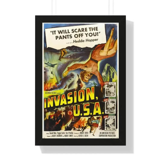 INVASION U.S.A 1952 - Framed Movie Poster 16″ x 24″ Black - The Sticker Space