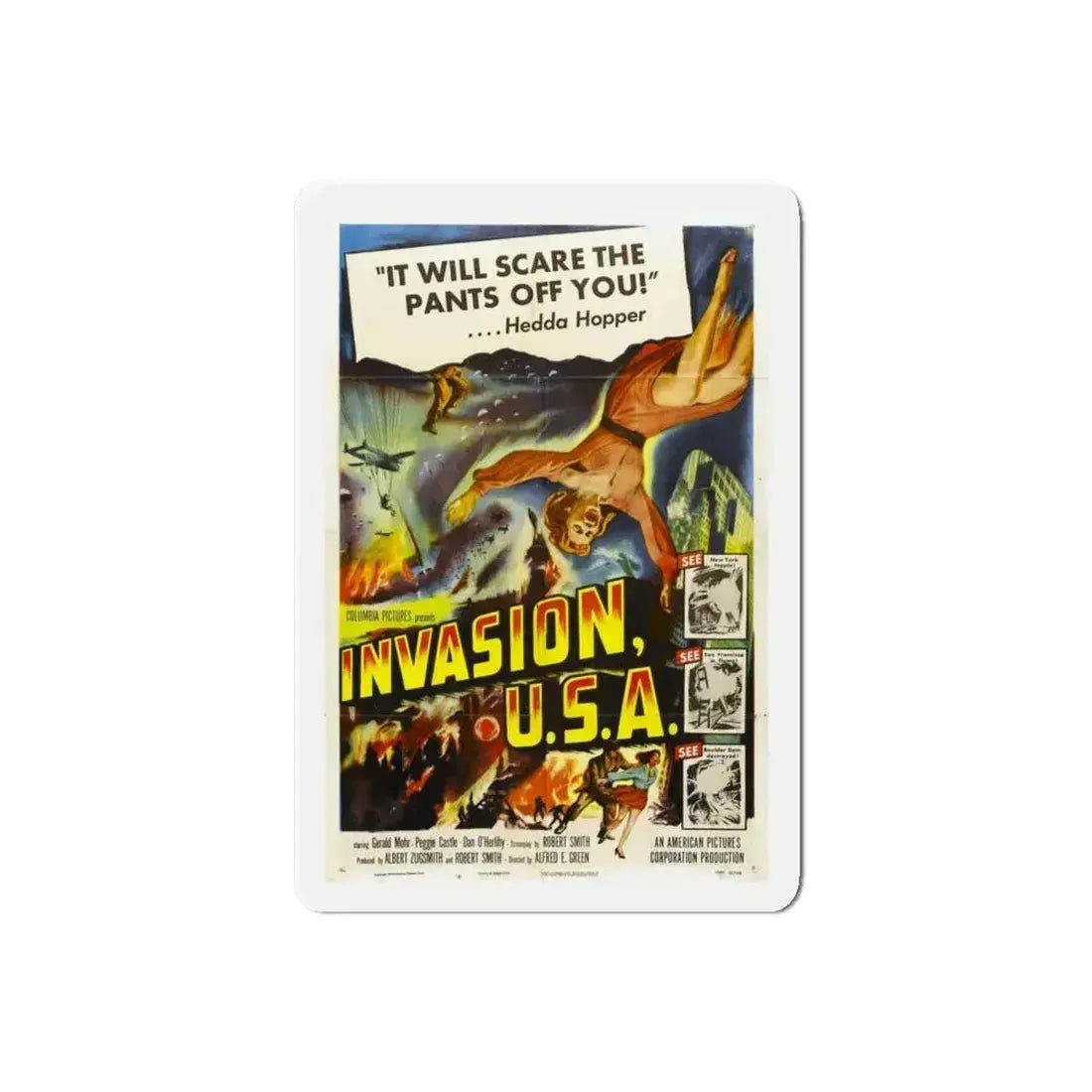 INVASION U.S.A 1952 Movie Poster - Refrigerator Magnet - The Sticker Space