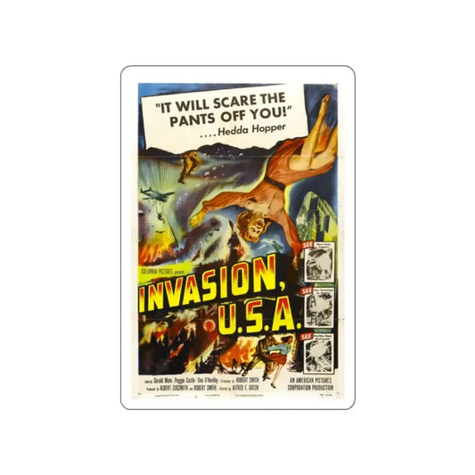 INVASION U.S.A 1952 Movie Poster STICKER Vinyl Die-Cut Decal 2 Inch - The Sticker Space