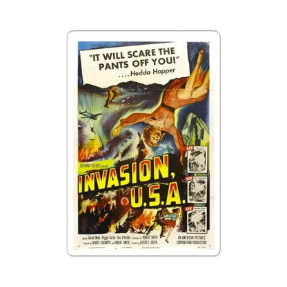 INVASION U.S.A 1952 Movie Poster - STICKER Vinyl Kiss-Cut Decal 6 Inch White - The Sticker Space