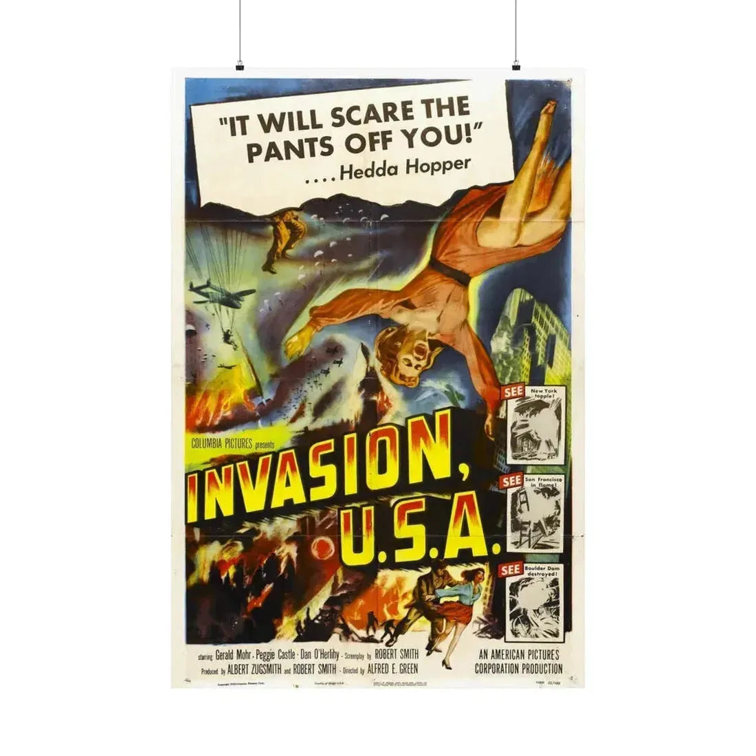 INVASION U.S.A 1952 - Paper Movie Poster 36" x 54" Matte - The Sticker Space