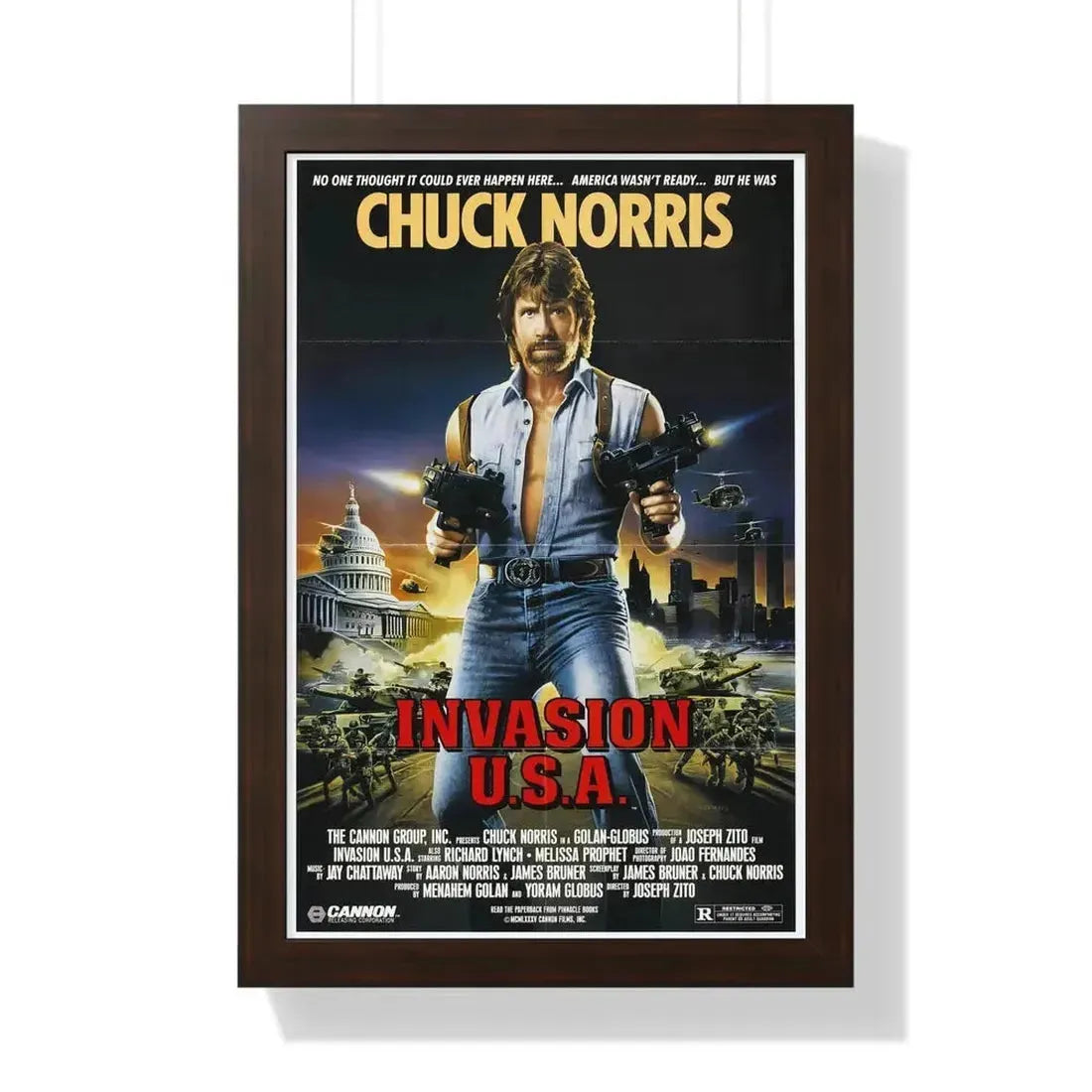 INVASION U.S.A 1985 - Framed Movie Poster - The Sticker Space