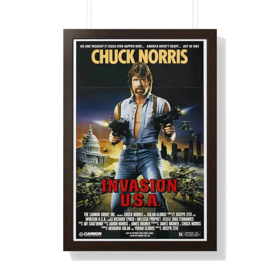 INVASION U.S.A 1985 - Framed Movie Poster - The Sticker Space
